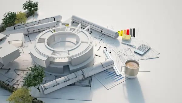 fpdl.in 3d rendering architecture model circular building with trees top blueprints 190619 504 full